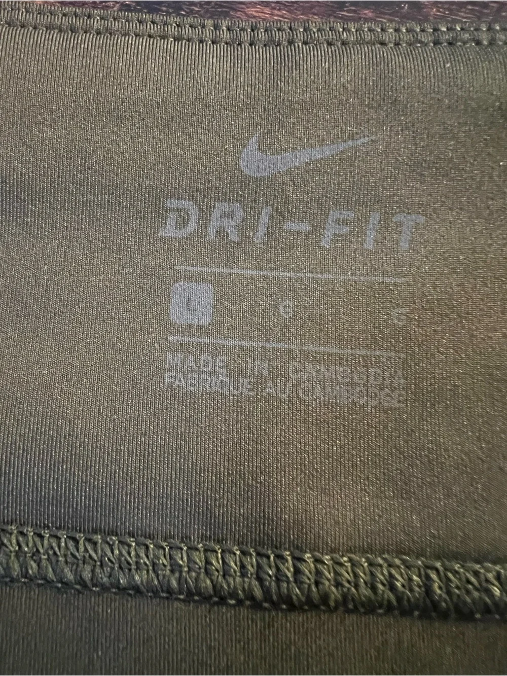Nike Woman’s Olive Performance Leggings with Swoosh size L